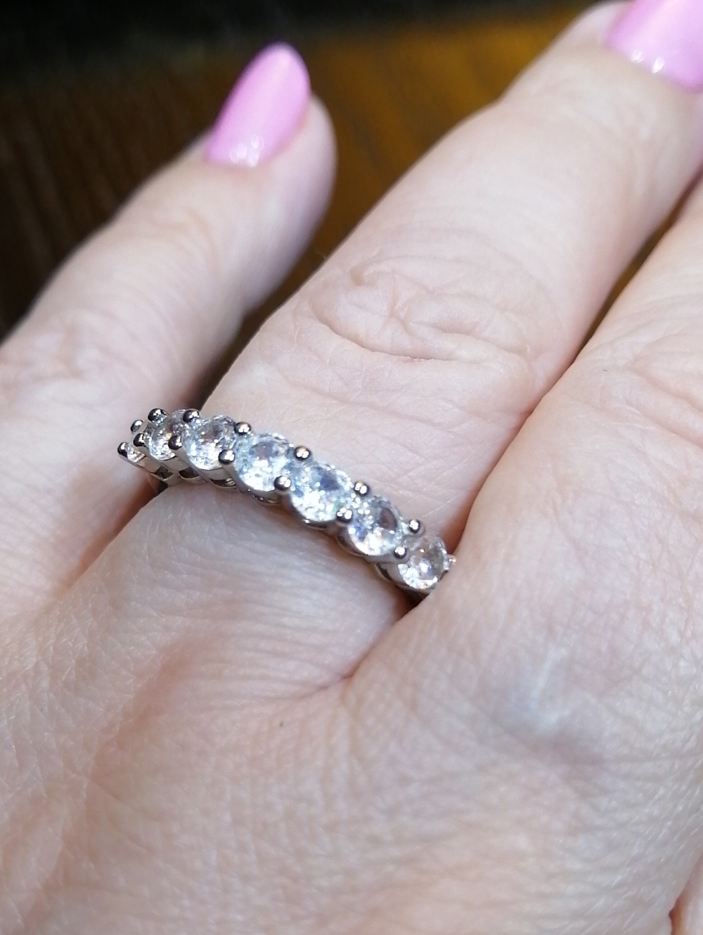Women’s Clear Crystal Eternity Band Size 7.5